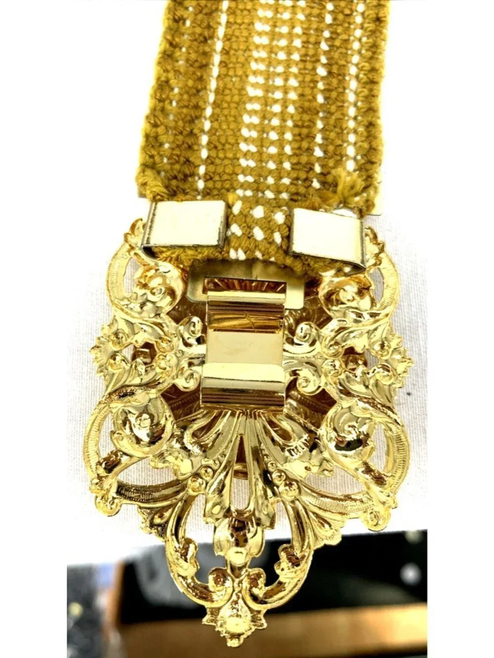 Fish Mermaid Scales Belt Gold Tone Waist Stretch Women’s 35-38